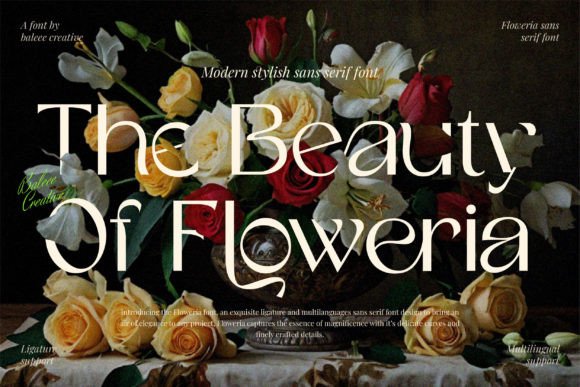 Floweria Font: Elegant Modern Sans Serif