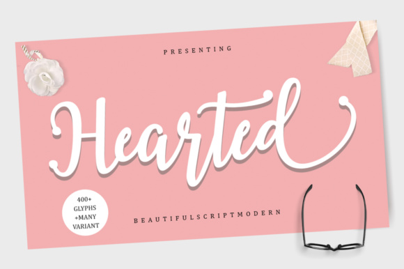 Hearted Font: Elegant Modern Script for Creative Projects
