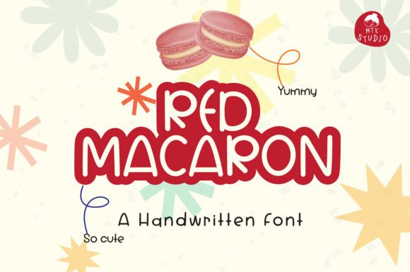 Red Macaron Font: Sweet Handwritten Style for Creative Projects